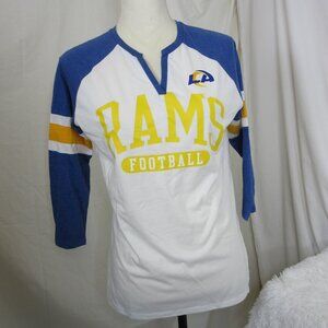 L.A. Rams NFL Team Raglan T Shirt Women's Baseball Tee White Size Small NWT